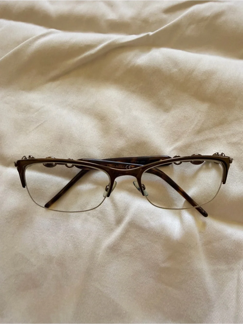 Gucci Brown Semi-Rimless Women's Glasses with Subtle Gold Accents